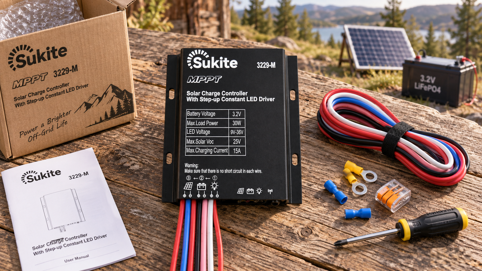 Sukite Launches 3229 Series 3.2V MPPT Solar Charge Controller: IP67 Protection, High-Efficiency Step-Up Constant Current for Off-Grid Lighting